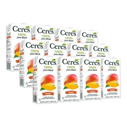 Ceres 100% All Natural Pure Fruit Juice Blend, Mango - Gluten Free, Rich in Vitamin C, No Added Sugar or Preservatives, Choleste