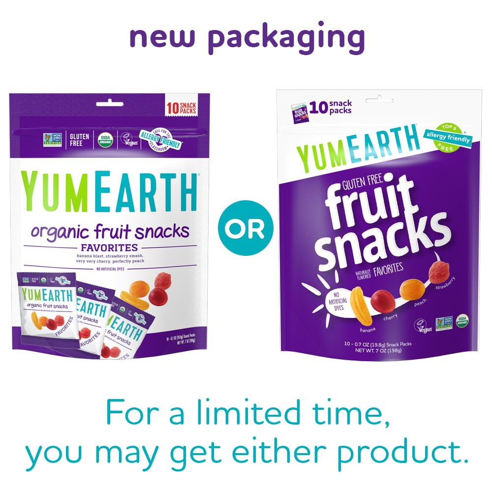 Yumearth Organic Fruit Snacks, 10 Snack Pouches Per Pack, 7 Ounce (Pack Of 12)