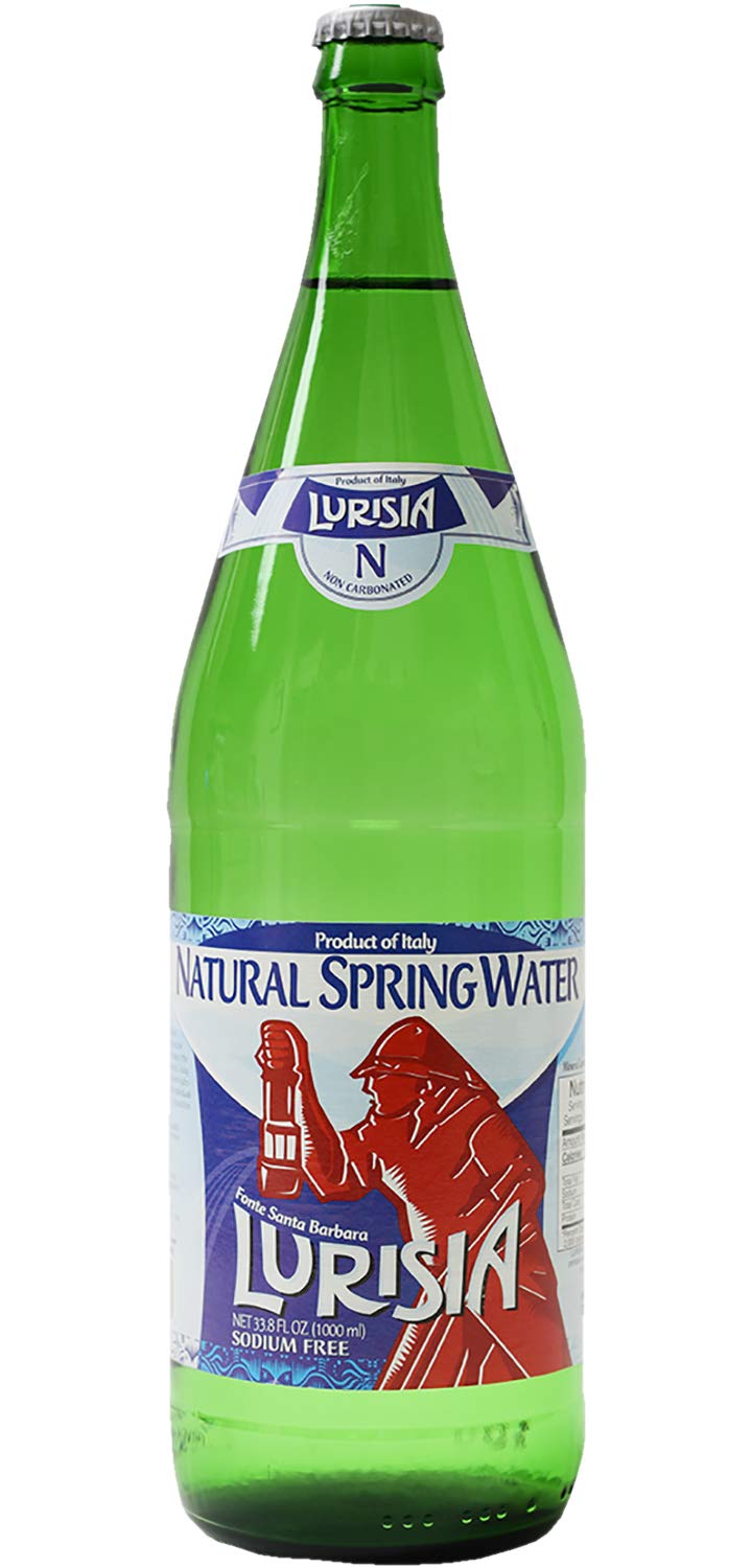 Lurisia Still Natural Spring Mineral Water, 33.8 fl oz (6 Glass Bottles), Perfectly Colorless