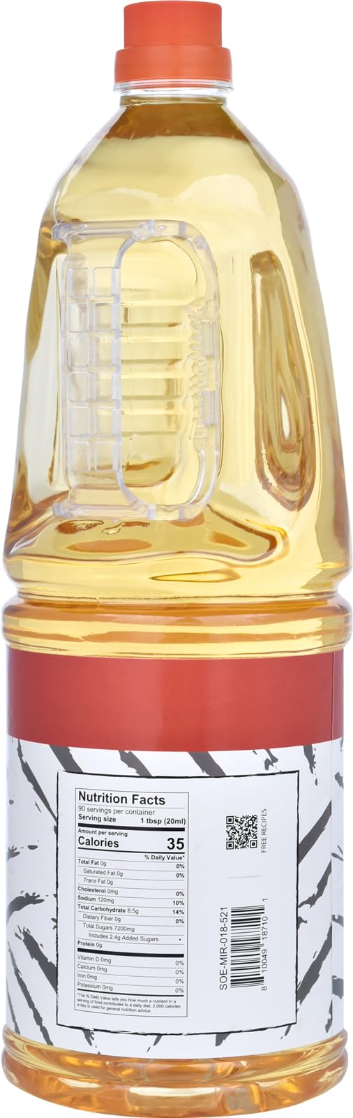 Soeos Mirin Rice Wine, Authentic Japanese Cooking Wine, 1.8 L (60.86 fl oz), Natural Sweet Rice Cooking Wine