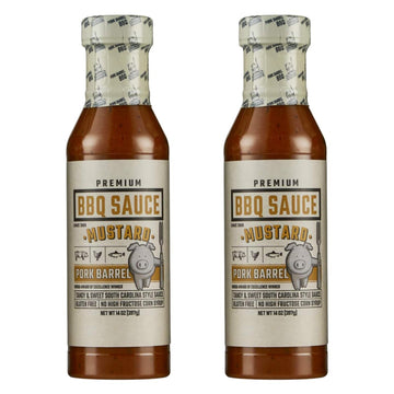 Pork Barrel Mustard BBQ Competition Sauce, Tangy & Sweet South Carolina Style Sauce | Small Batch, No High Fructose Corn Syrup, 