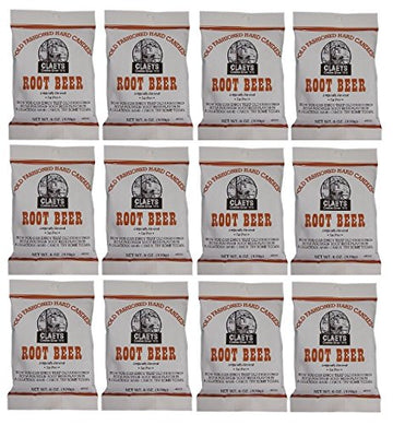 Claeys Old Fashioned Root Beer Hard Candy, 6 Ounce (Pack of 12), Model 686, No Color