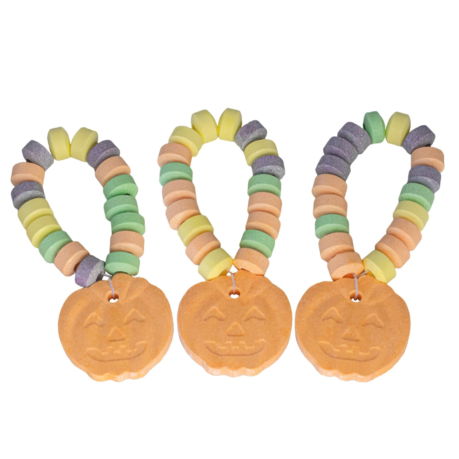 Pumpkin Candy Bracelets - 24 Thanksgiving Themed Snacks - Individually Wrapped Bulk Candy - Fall Goodies - Class Treats & Kids P