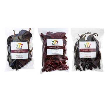Generic Mexican Chiles 3 Pack - Guajillo, Ancho, Pasilla - 4oz each Whole Dried Chili Peppers