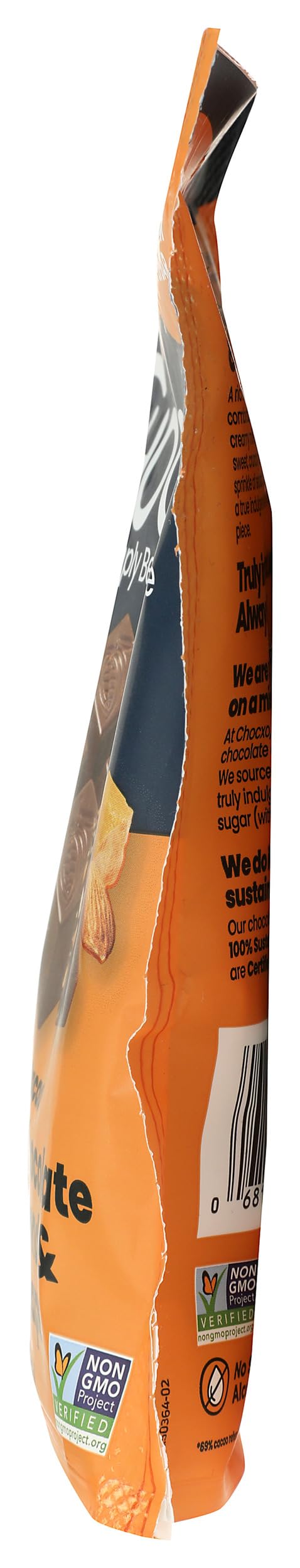CHOCXO Organic Toffee Almond 69% Dark Milk Chocolate Snaps, 3.45 OZ