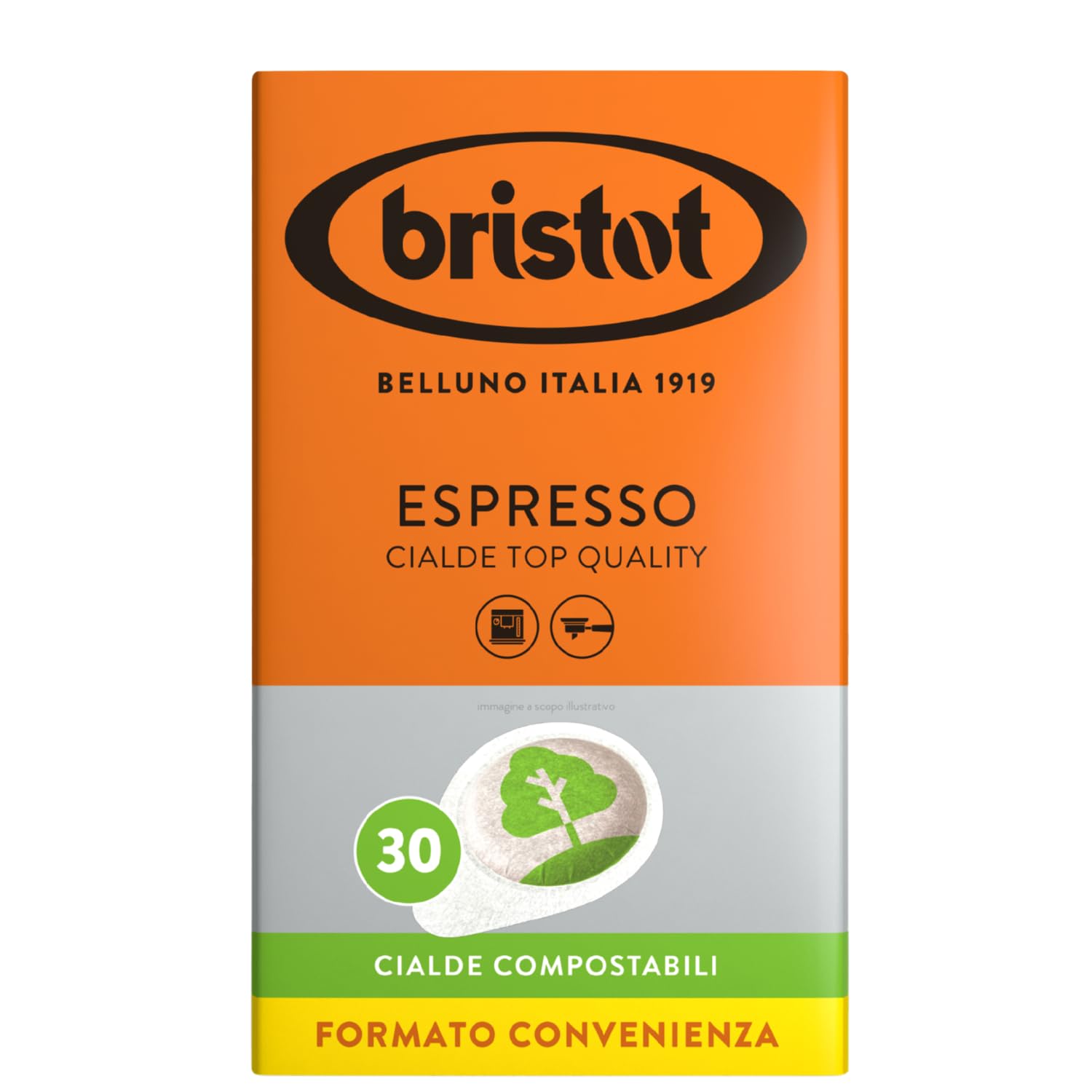 Bristot Ese Paper Coffee Pods - Italian Medium Roast Espresso - 30 Count - Easy Serve Espresso Pods Compatible With Ese Machines