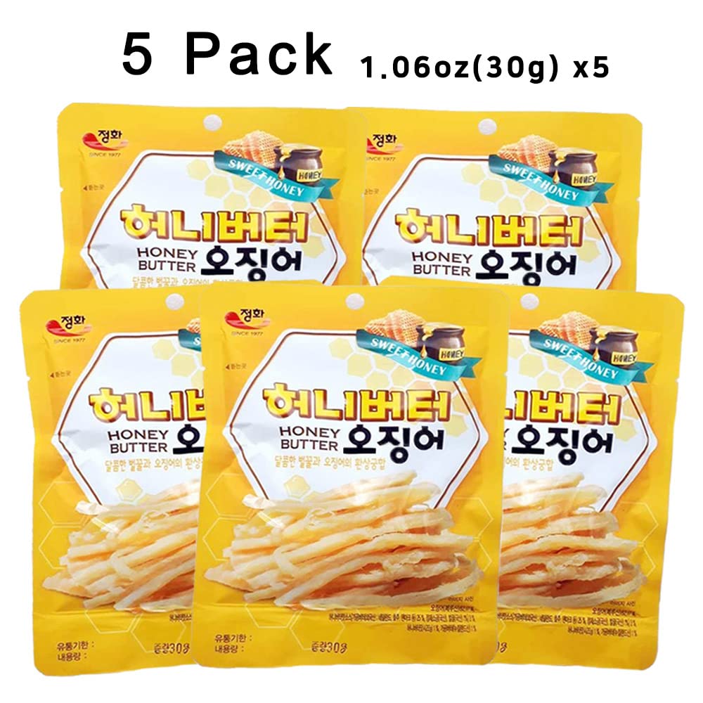 K-Herb Dried Squid - Flavorful Grilled Soft Butter Squid, 5.3 Ounce, Butter Squid 5Pack