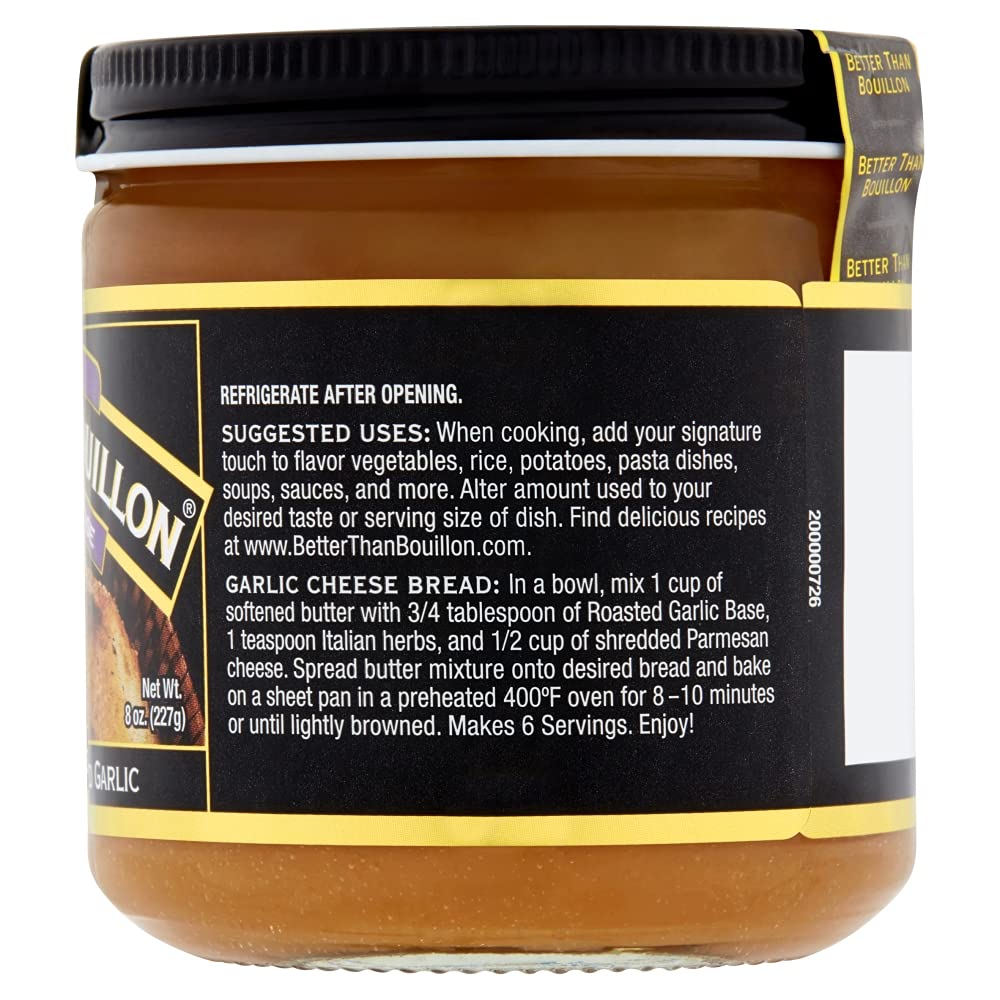 Better Than Bouillon Premium Roasted Garlic Base, 8 Ounce (Pack of 4), 38 Servings Per Jar