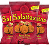 El Sabroso Salsitas Spicy Salsa Round Tortilla Chips, 3oz Bags (Pack of 3, Total of 9 Ounces) bundled by Riega Snacks