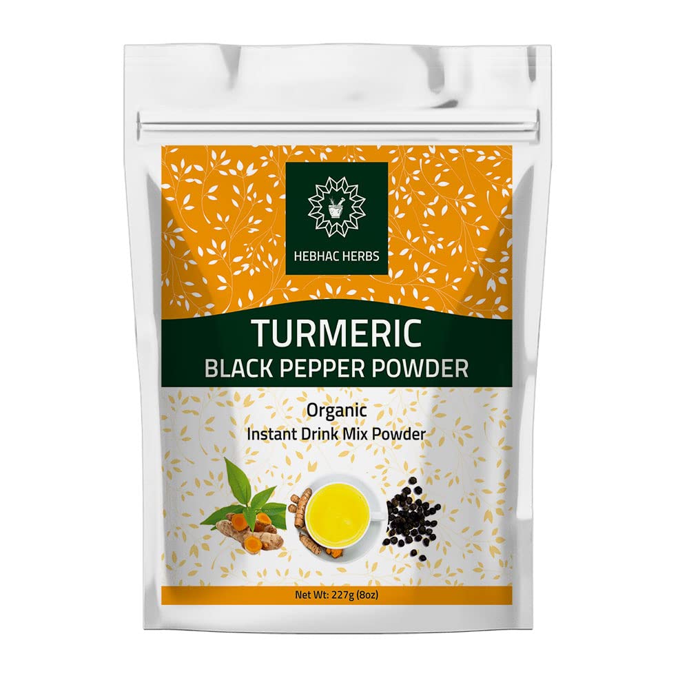 Turmeric Curcumin Powder with Black Pepper Powder 227g (8oz) - Instant Drink Mix Powder Turmeric Curcumin Powder | Instant Drink