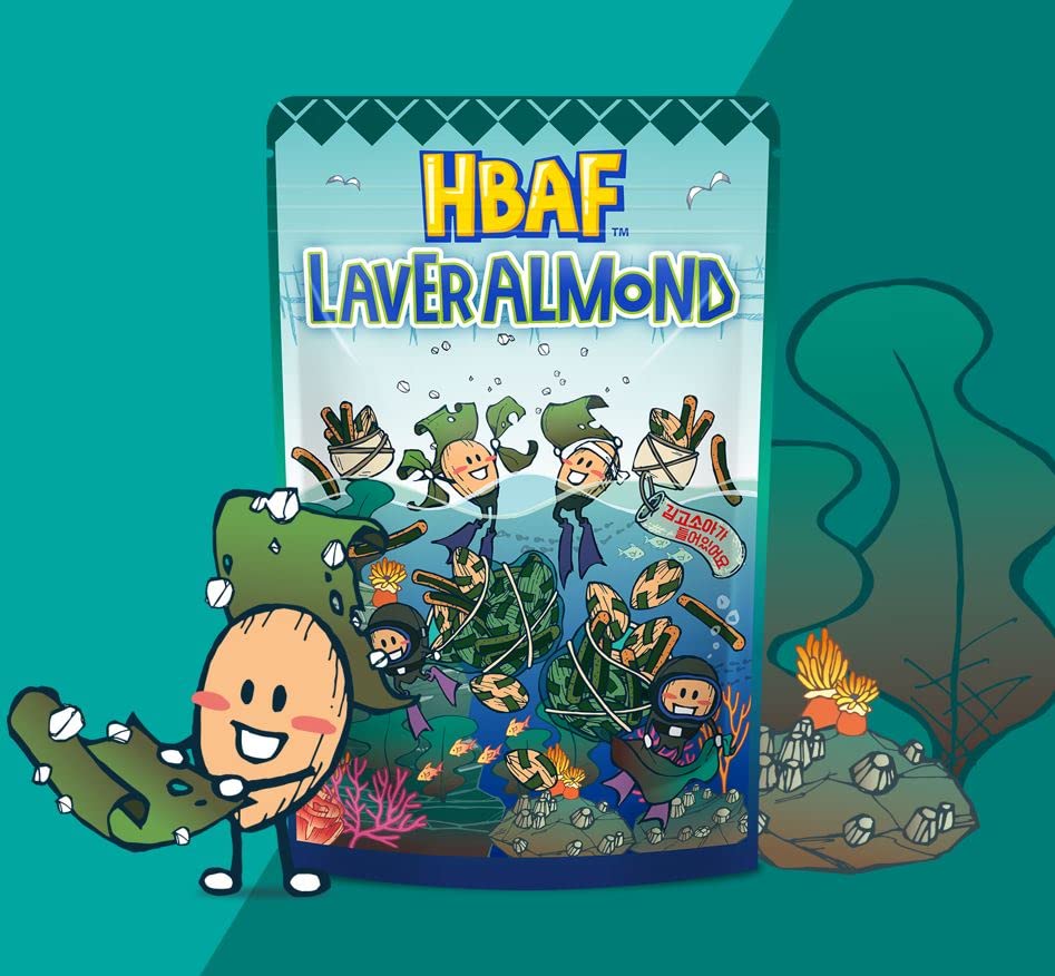 [Official Gilim Hbaf] Korean Seasoned Laver Almonds Nut Snack | Kids, School, Office, Trip Snack | Pre-Workout Snack | Asian Sna