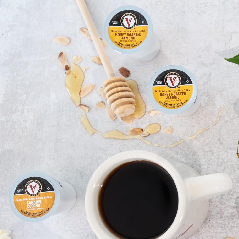 Victor Allens Coffee Springtime Variety Pack, Medium Roast, 36 Count Single Serve Pods for Keurig, Brown
