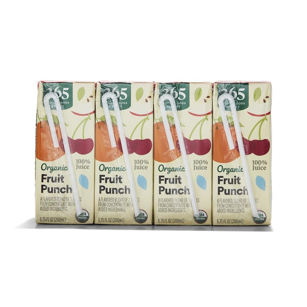 365 by Whole Foods Market, Featuring Wild Kratts, Organic 100% Juice from Concentrate, Fruit Punch(8 - 6.75 Fl Oz Boxes), 54 Fl