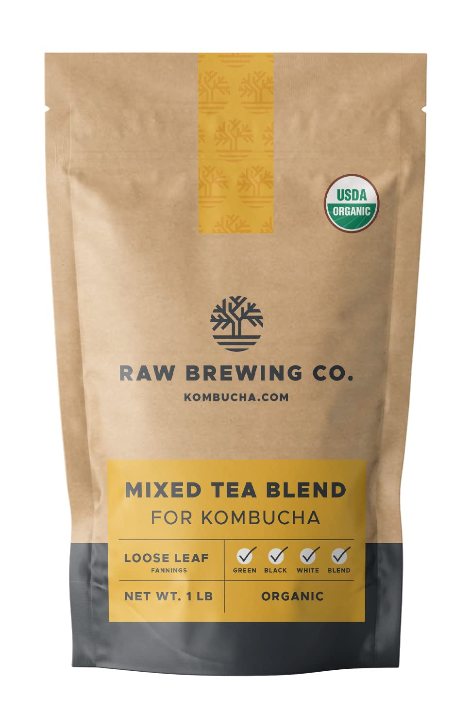 Kombucha.Com Certified Organic Loose Leaf Tea - Kombucha Brewing Blends (Mixed Tea Blend, 8 Ounce). Makes Up To 25 Gallons.