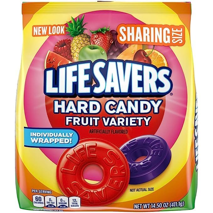 Life Savers Hard Candy Fruit Variety Bags - Pack of 2 - Sharing Size - Individually Wrapped - 22.4 x 7.6 x 25.4 cm
