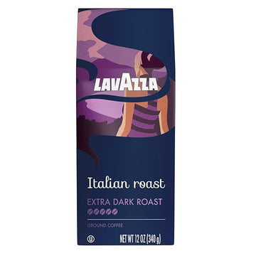 Lavazza Italian Roast Ground Coffee, Dark Roast, Strong & Bold, 100% Arabica, 12oz Bag - Perfect for Coffee Lovers