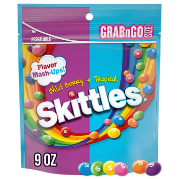 Skittles Mash-Ups Wild Berry And Tropical Candy, 9-Ounce Bag