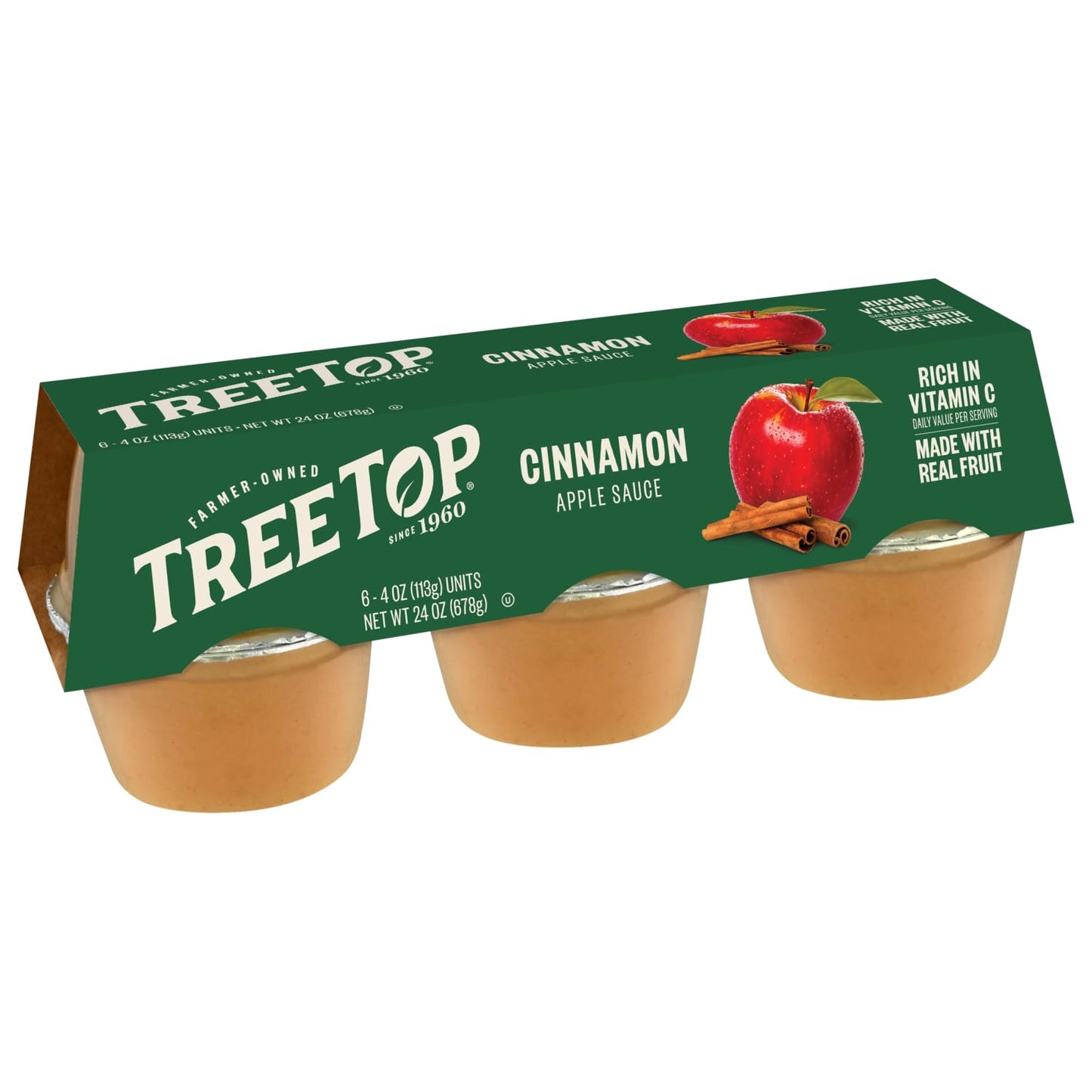 Tree Top Cinnamon Apple Sauce, 6 Count (Pack of 6)