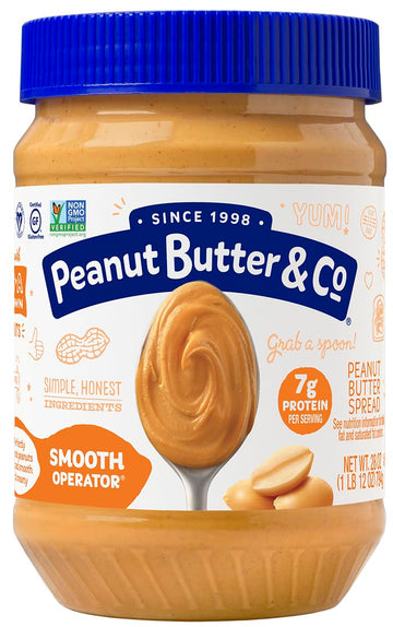 Peanut Butter & Co. Smooth Operator Peanut Butter, Non-GMO, Gluten Free, Vegan, 28 Ounce