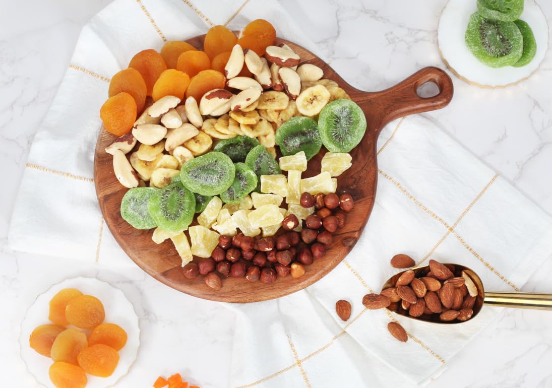Dried Fruit And Nuts Gift Box - Gourmet Fruit And Nut Gift Basket - Healthy Food Gifts Tray For Men/Women - Birthday, Anniveraty