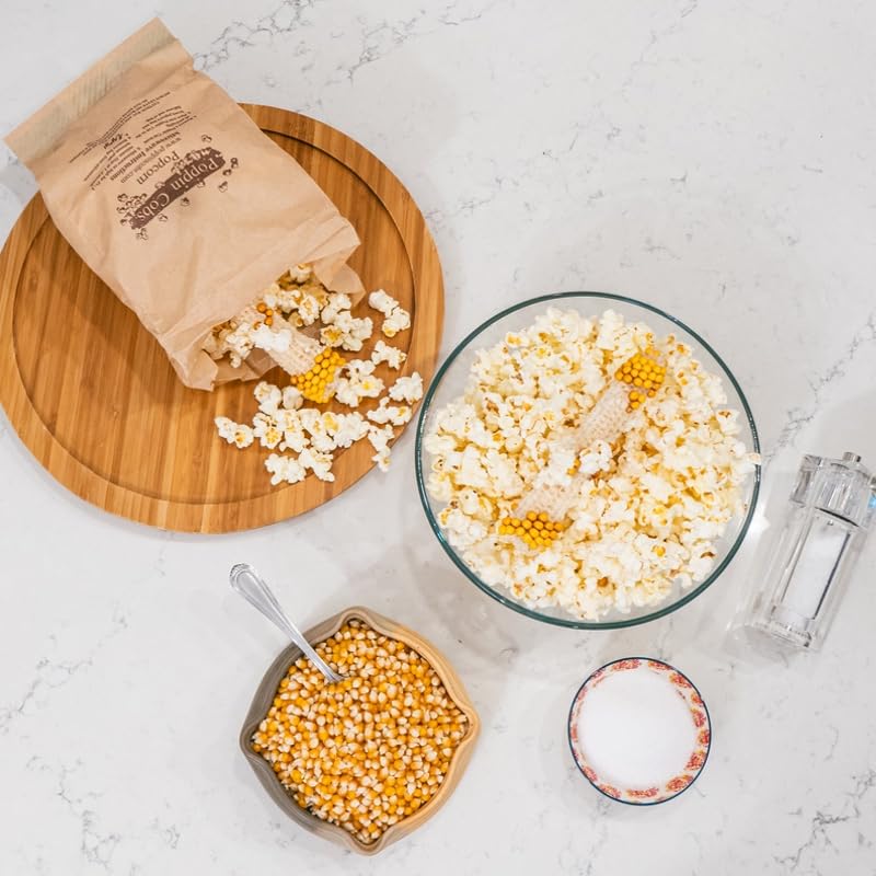 Microwave Popcorn On The Cob (10 Count), Poppin' Cobs Popcorn, 10 Individually Wrapped Popcorn Cobs W/Bags, Gluten Free And Non-