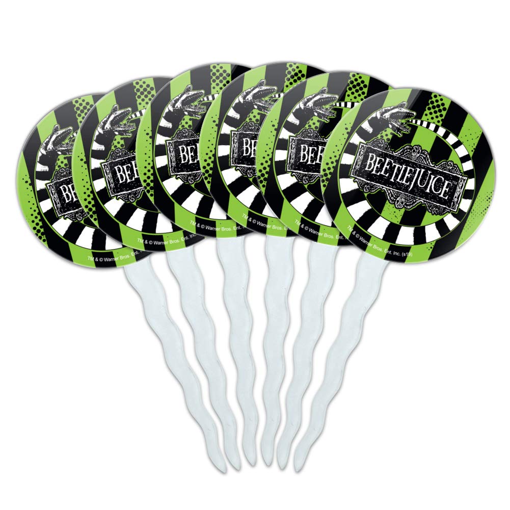 GRAPHICS & MORE Beetlejuice Cupcake Picks Set of 6 - Acrylic Decoration Toppers