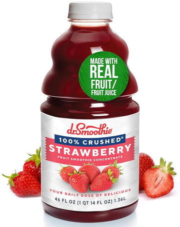 Dr. Smoothie 100% Crushed Strawberry - No Added Sugar, Made with Real Fruits/Fruit Juice - Vegan, No Artificial Colors or Flavor
