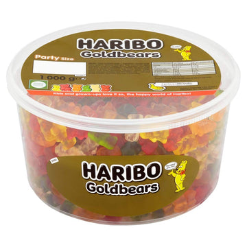 Original Haribo Gold Bears Gummy Candy Sweets Imported From The Uk England British Goldbears Sweets Gold Bears Haribo Tub
