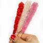 Classic Rock Candy Sticks, Sugar Rock Crystal Lollipops, Individually Wrapped (12 Count, Valentine Mix (Red Strawberry, Pink Che