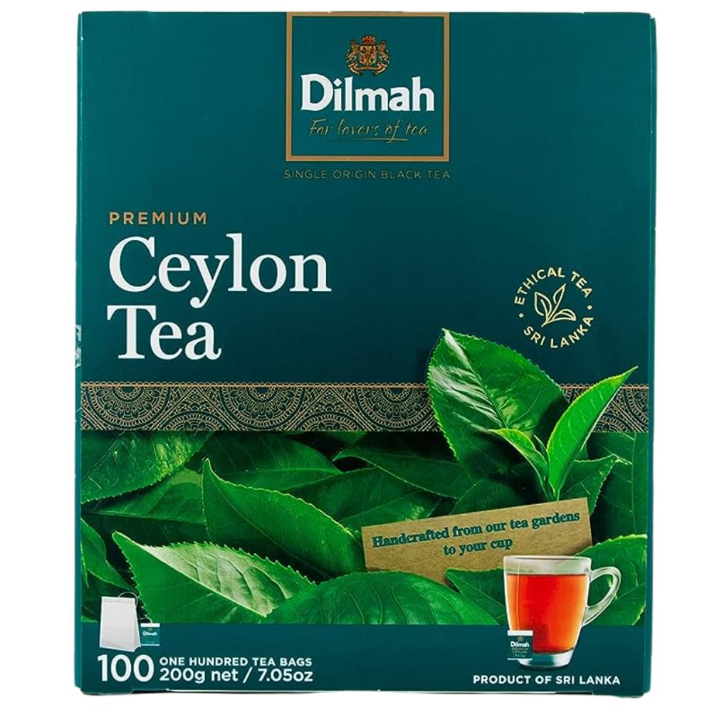 Dilmah Premium Ceylon Black Tea - Strong & Aromatic - 100 Tea Bags - Single Pack - Unblended Single Origin - Model DM82944