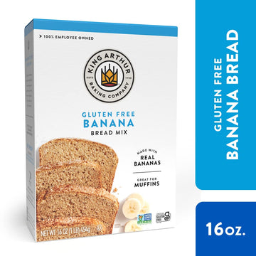 King Arthur, Gluten Free Banana Bread + Muffin Mix, Gluten-Free, Non-GMO Project Verified, Certified Kosher, 16 Ounces (Pack of