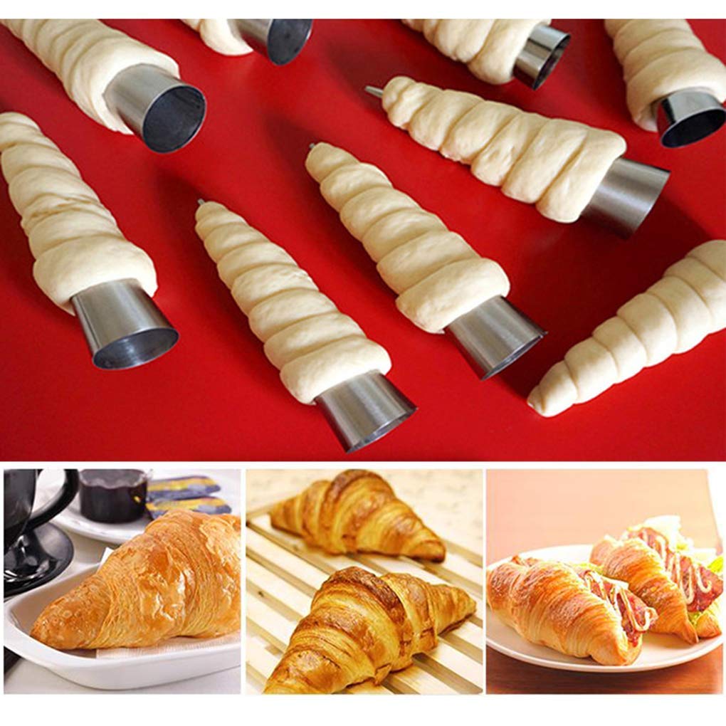 Fantasyday Non-Stick Cream Cannoli Tubes, 20 Pcs Stainless Steel Baking Cones Pastry Roll Horn Croissant Mold Cannoli Shells - Pastry Baking Set For Christmas Cake Anniversary Party