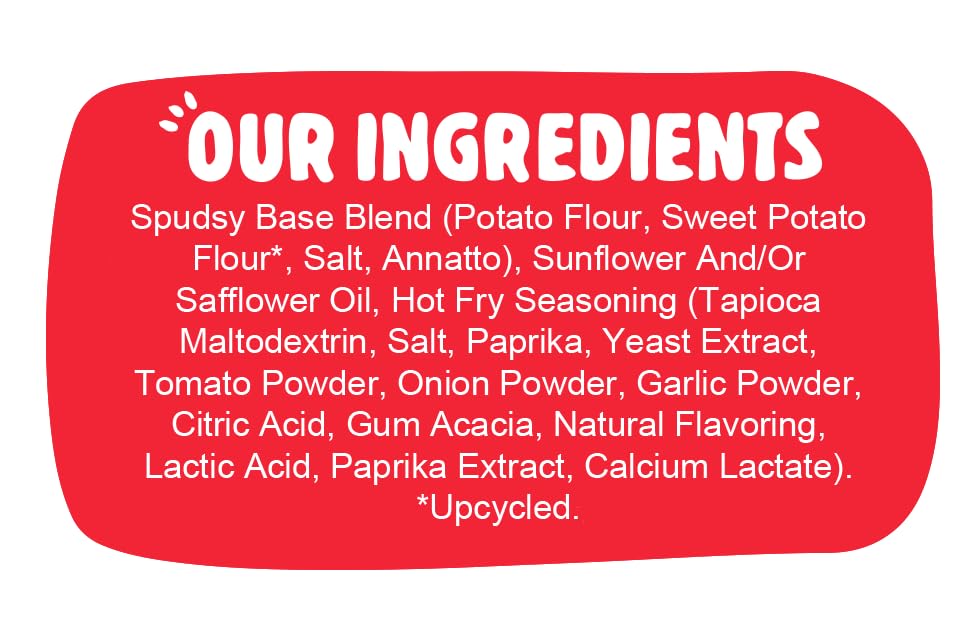 Spudsy Hot Fries - Spicy Sweet Potato Fries | Vegan, Gluten Free Veggie Straws| Plant-Based, Non-Gmo, Kosher, Superfood Snack |