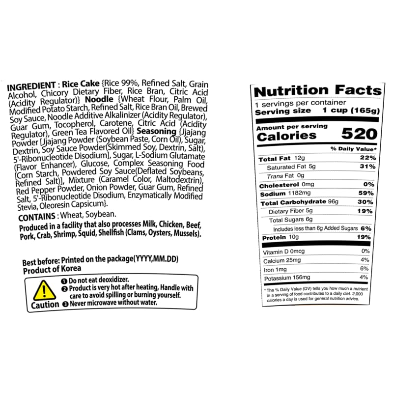 Delief Rabokki Jjajang Flavor 165G/5.82Oz - Pack Of 4, Korean Street Food, Ramen Noodle And Tteokbokki Rice Cake Combined In 1 -