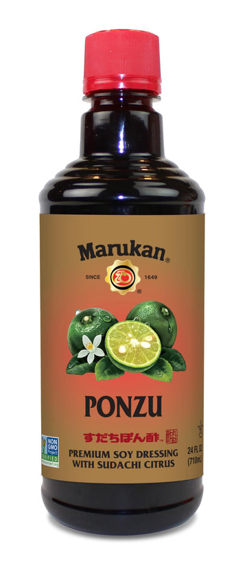 Marukan Ponzu Sudachi Soy Citrus Dressing (brown label), 24 Ounce Plastic PET Bottle