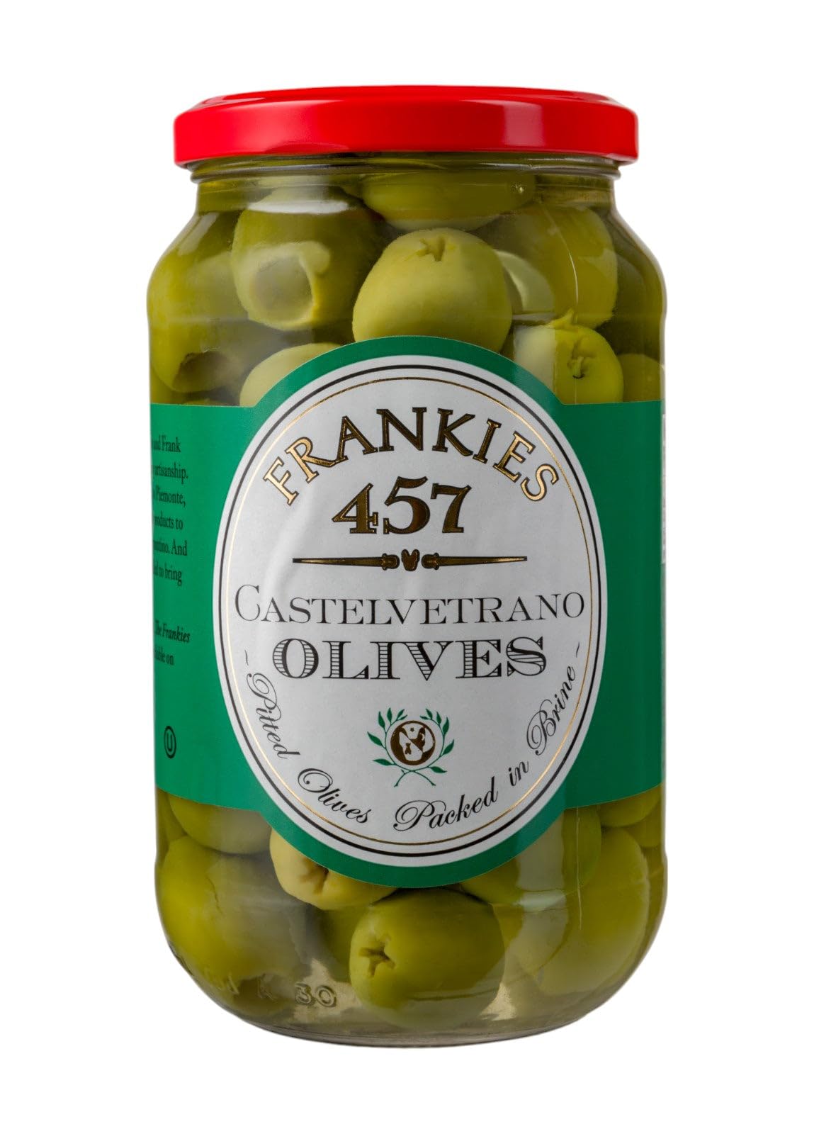 Frankies 457 Pitted Castelvetrano Olives - Authentic Sicilian - Product Of Italy - enhanced Handpicked Imported Italian Olives - Great For Every Occasion - 9 oz Jar
