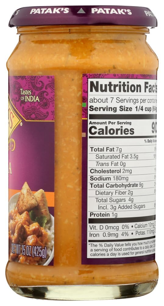 Patak'S Korma Curry Cooking Sauce Mild 15 Oz