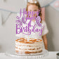 Kaoenla 3D Butterfly Cake Topper, Glitter Theme for 7th Birthday, Purple, Cardboard