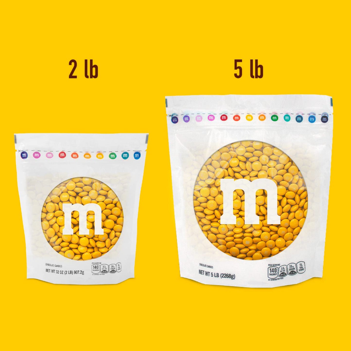 M&MS WORLD M&MS Yellow Milk Chocolate Candy - 5-Pound Chocolate Candy Bulk for Party Favors, Birthdays, Easter, Graduations, The