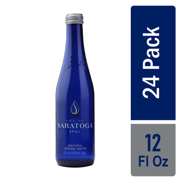Saratoga Natural Spring Water, 12 oz Non-Carbonated, Pack of 24 - Refreshing, Pure, and Naturally Delicious Spring Water