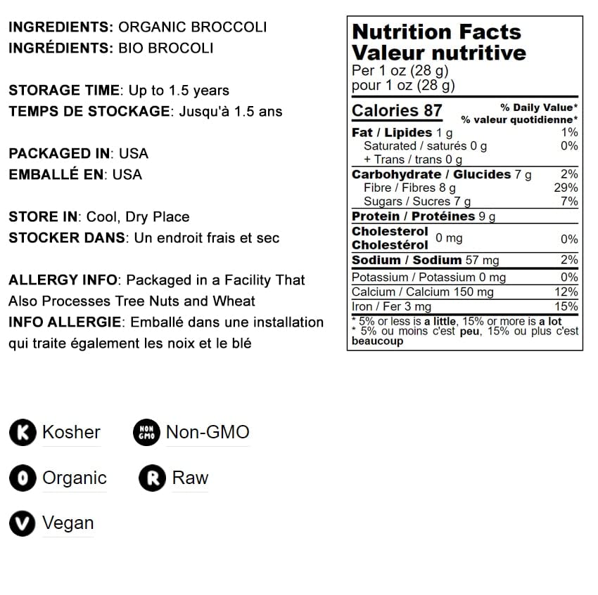 Food To Live Organic Broccoli Powder, 4 Pounds - Non-Gmo, Raw, Kosher, 100% Pure, Ground From Whole Vegetables, Vegan Superfood,