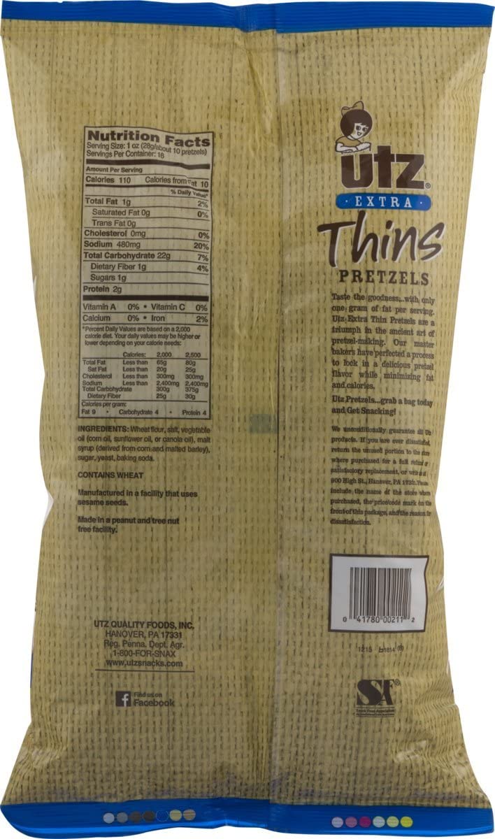Utz Extra Thins Pretzels (3, 16Oz Bags) - Variety Pack - Bachman Pretzel Stix (1, 6-1Oz Trays) - Thin, Crispy, Crunchy Pretzels