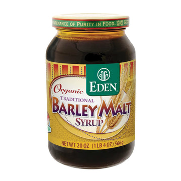 Eden Organic Traditional Barley Malt Syrup, Whole Grain Liquid Sweetener, 74.5% Maltose, Non-Diastatic, Perfect for Bagels, Non-