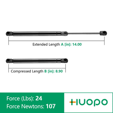 C16-06389 14 Inch 24Lb107N Gas Struts Shocks Spring Lift Support For Leer Camper Shell Topper Rear Windows Door Truck Cap Toolbo