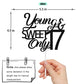 Mi Bautizo Cake Topper for 17th Birthday, Black Paper Decoration, Young and Sweet Only 17 Design