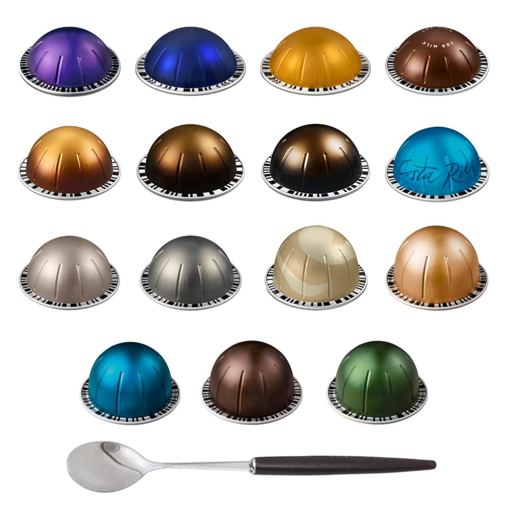 Variety Discovery Sampler 15 Units Pack With Spoon  15 Assorted Flavors Pods  Coffee & Espresso Pack Coffee Mix Units Pods