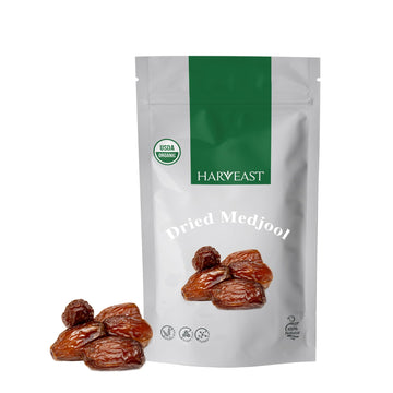 Harveast Organic Medjool Dates - California Grown Jumbo Dates, Naturally Sweet, Healthy Snacking, Caramel Flavor, Pesticide, Fre