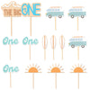 Briwooody 13 Pcs the Big One Cake Topper Wooden 1st Birthday Decorations Cupcake Photo Props for First Anniversary Holiday Birth
