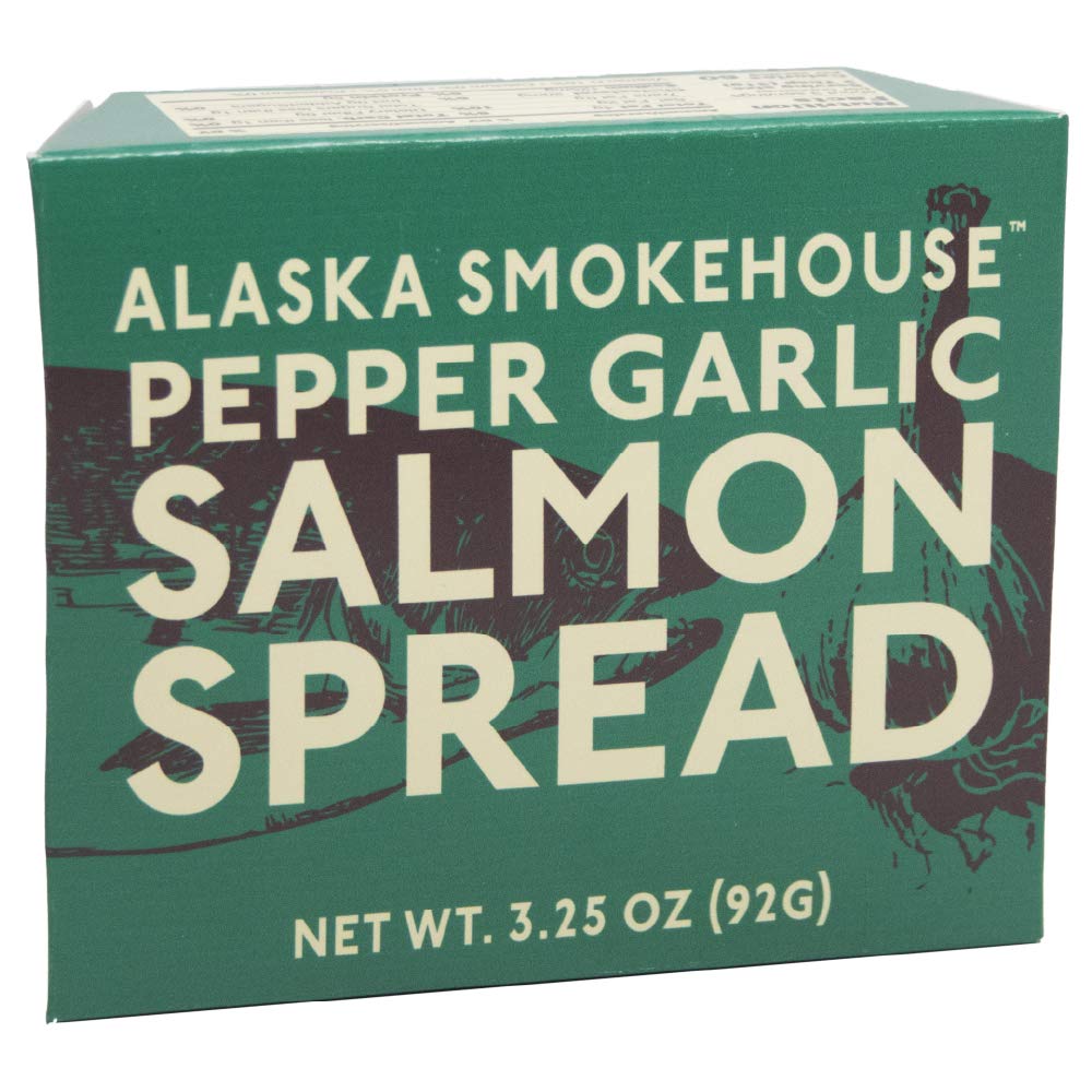 Alaska Smokehouse Pepper Garlic Salmon Spread, 3.5 Ounce Boxes, Pack of 6