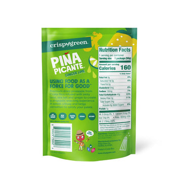 Crispy Green Pia Picante, Ginger Lime Dried Pineapple, Healthy Real Fruit Snacks, 1.76 Ounce, 12 Single Serve Bags